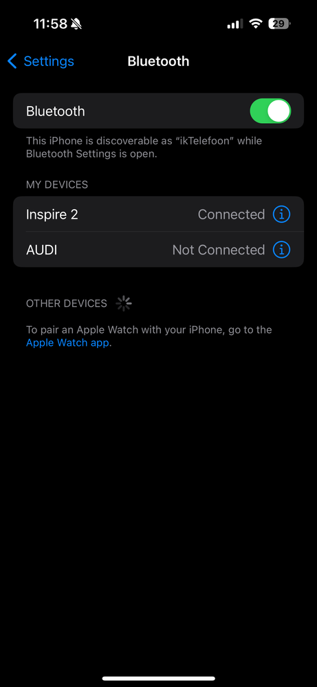 Bluetooth connected