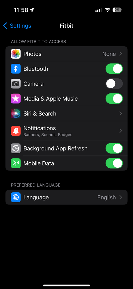Background data already enabled