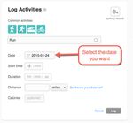 Entering activity for any day on Dashboard