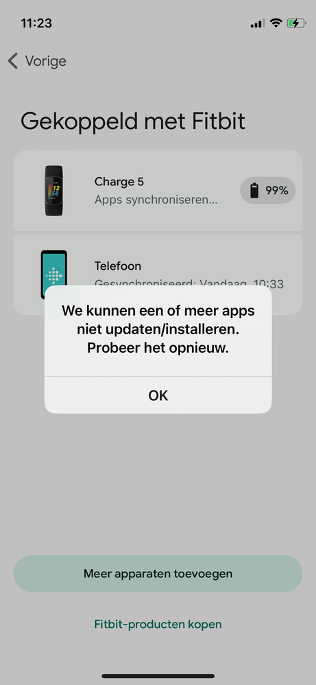Translation: we cannot update/insta;; one or more apps. Try again.