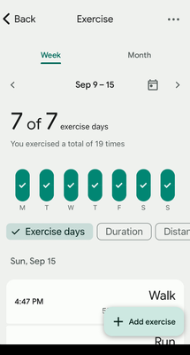 From the weeks Sept 9 - 15