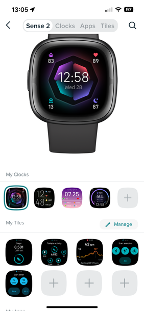 Tiles are below stored clock faces
