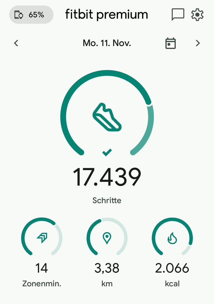 Fitbit Schritte Montag