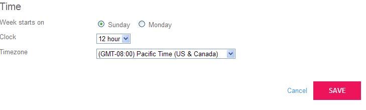Time Zone Setting