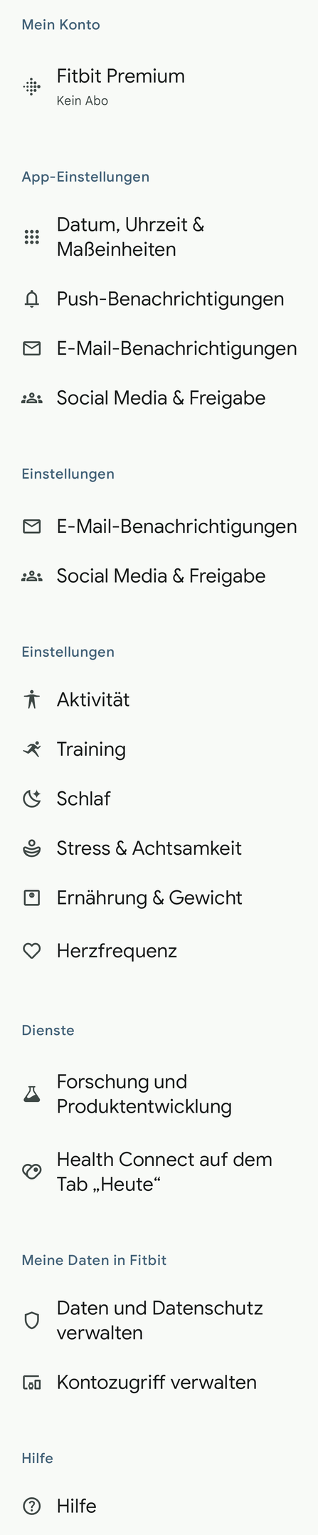 Fitbit-Einstellungen