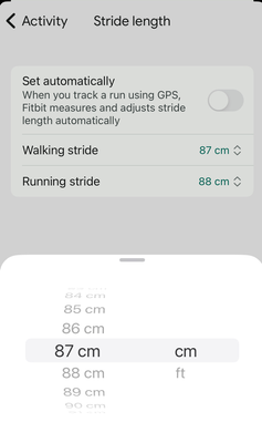 stride length must be whole centermeter.