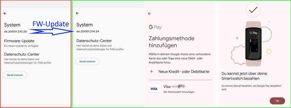 Charge 6 - Google Pay mit Barclays Visa