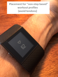 Inside wrist placement for non-step based activity.