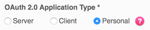 OAuth 2.0 app type setting