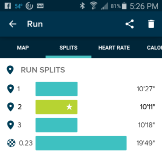 Split times from App
