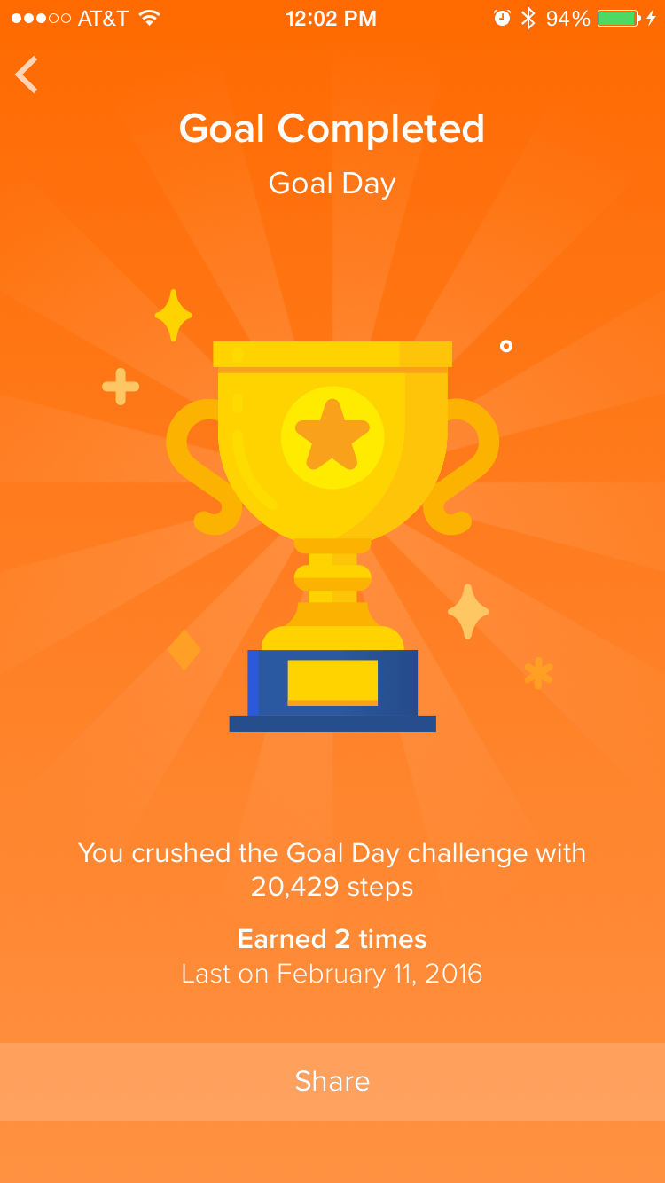 Goal Day Trophy Glich Fitbit Community