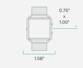 fitbit blaze screen size in mm