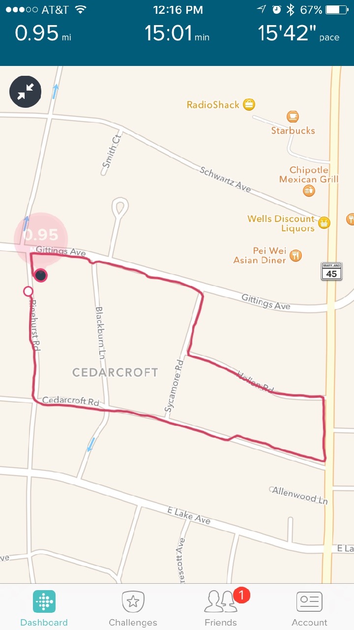 fitbit connected gps is running