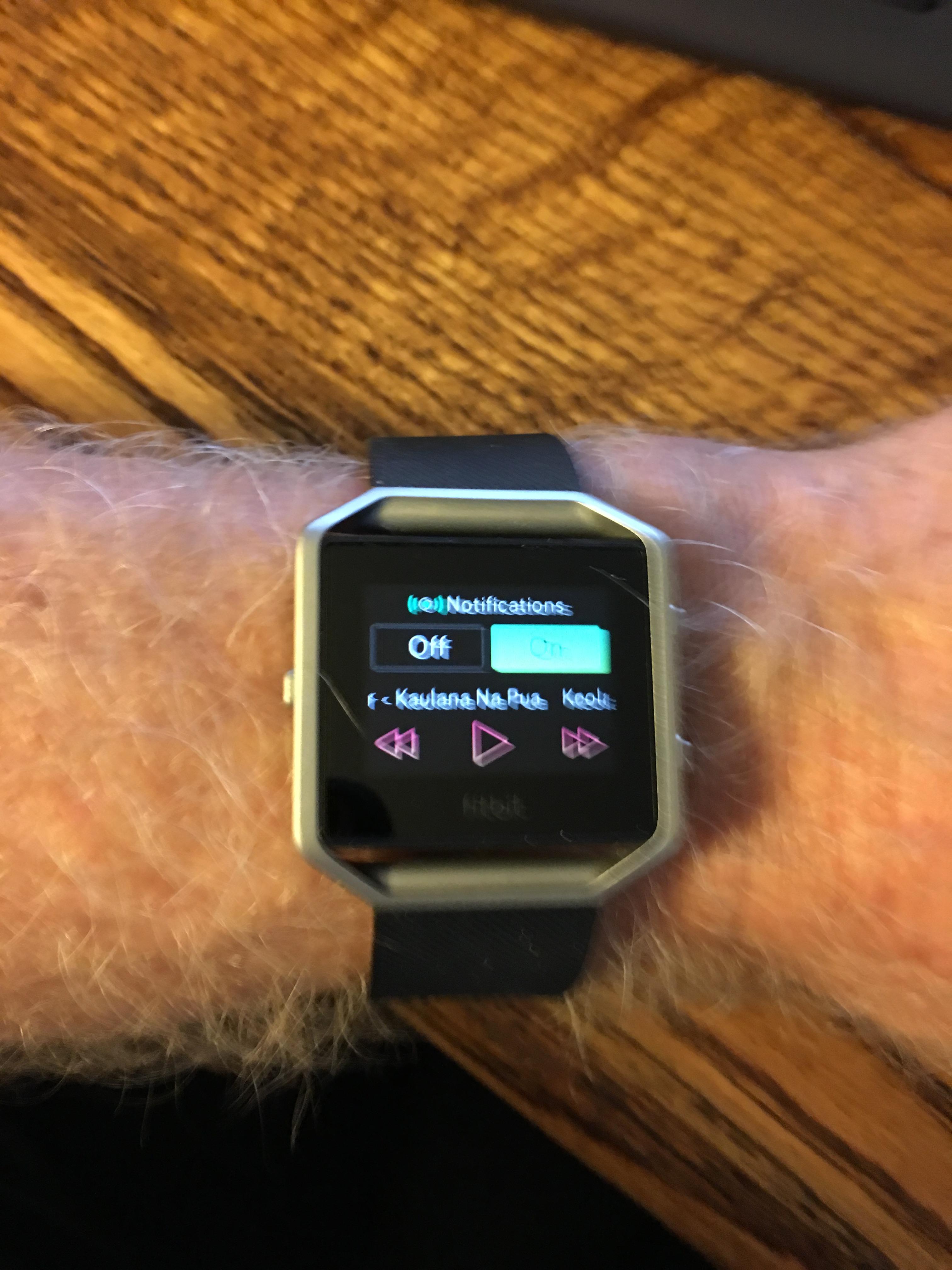 fitbit charge 3 music control