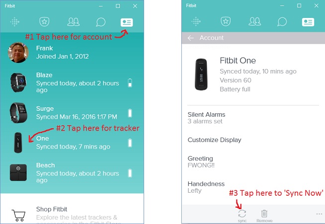 Fitbit discount one sync