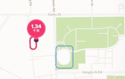 Fitbit map showed my route in red, but actual route was in blue