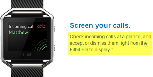 fitbit versa calling feature