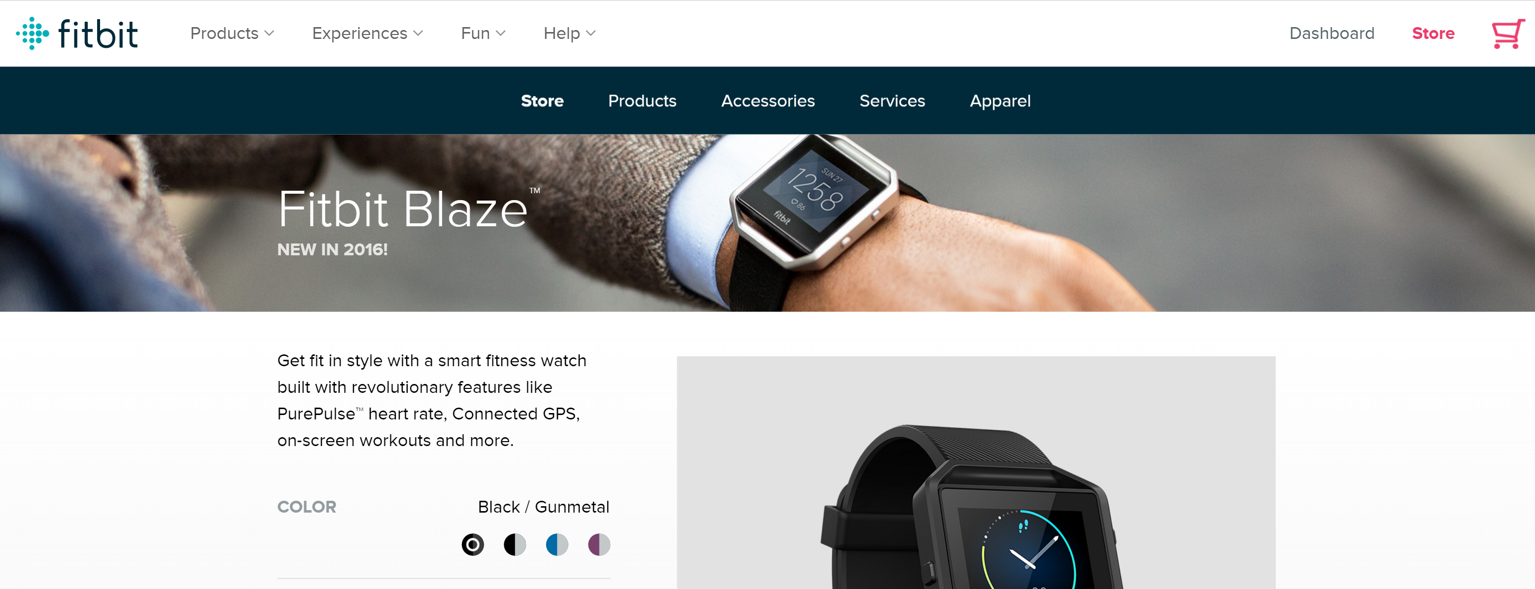 Fitbit store blaze dashboard