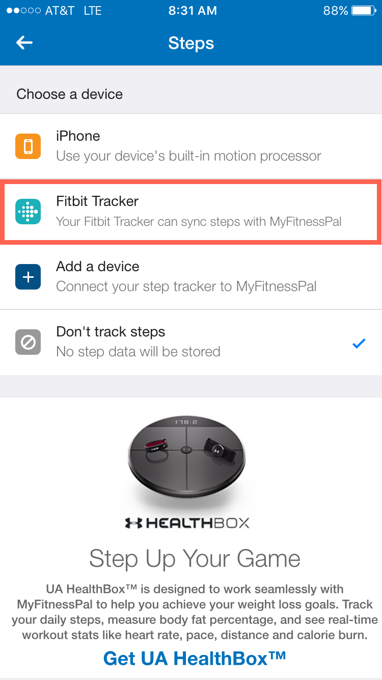 fitbit and myfitnesspal sync