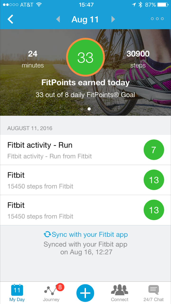 sync fitbit to ww app