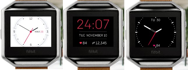 fitbit blaze clock faces