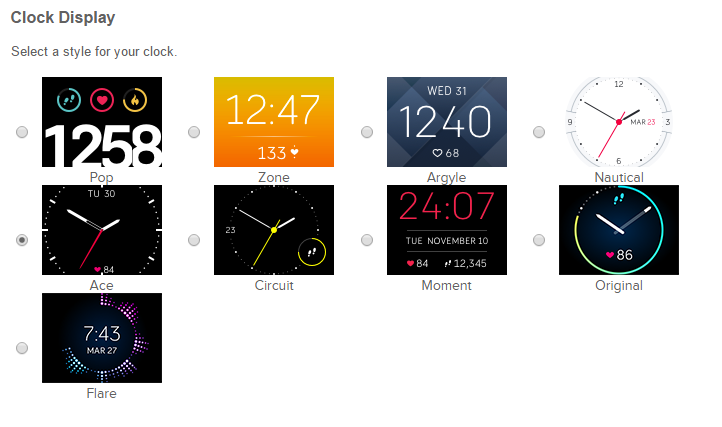 fitbit blaze clock faces