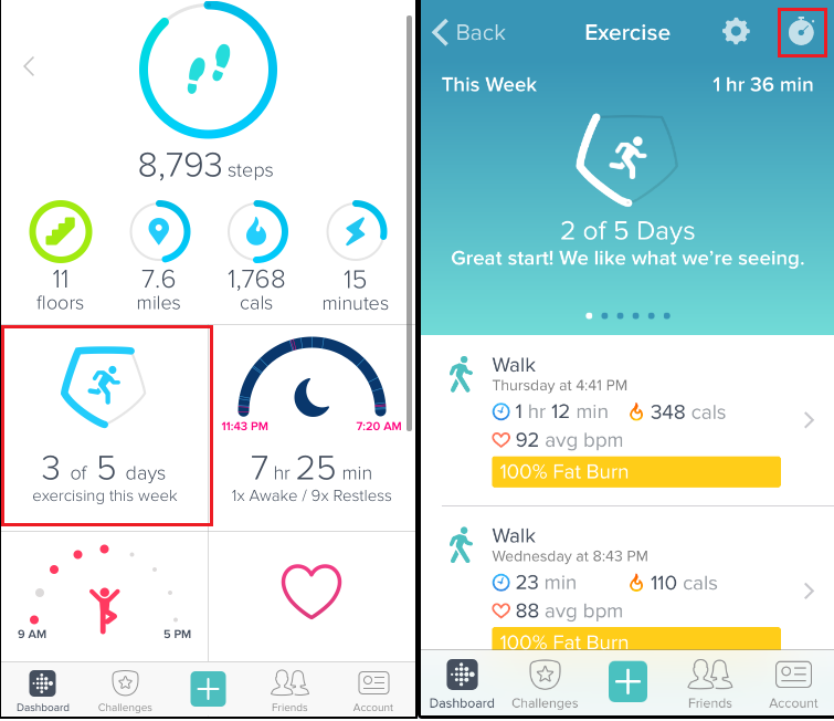 fitbit mobile run