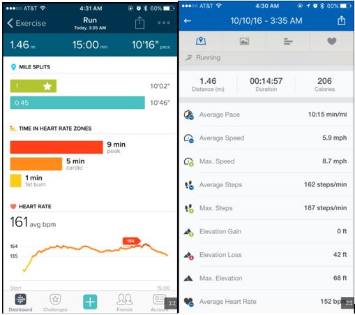 runtastic and fitbit