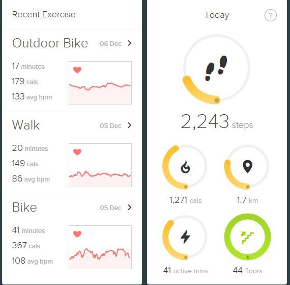fitbit exercise bike