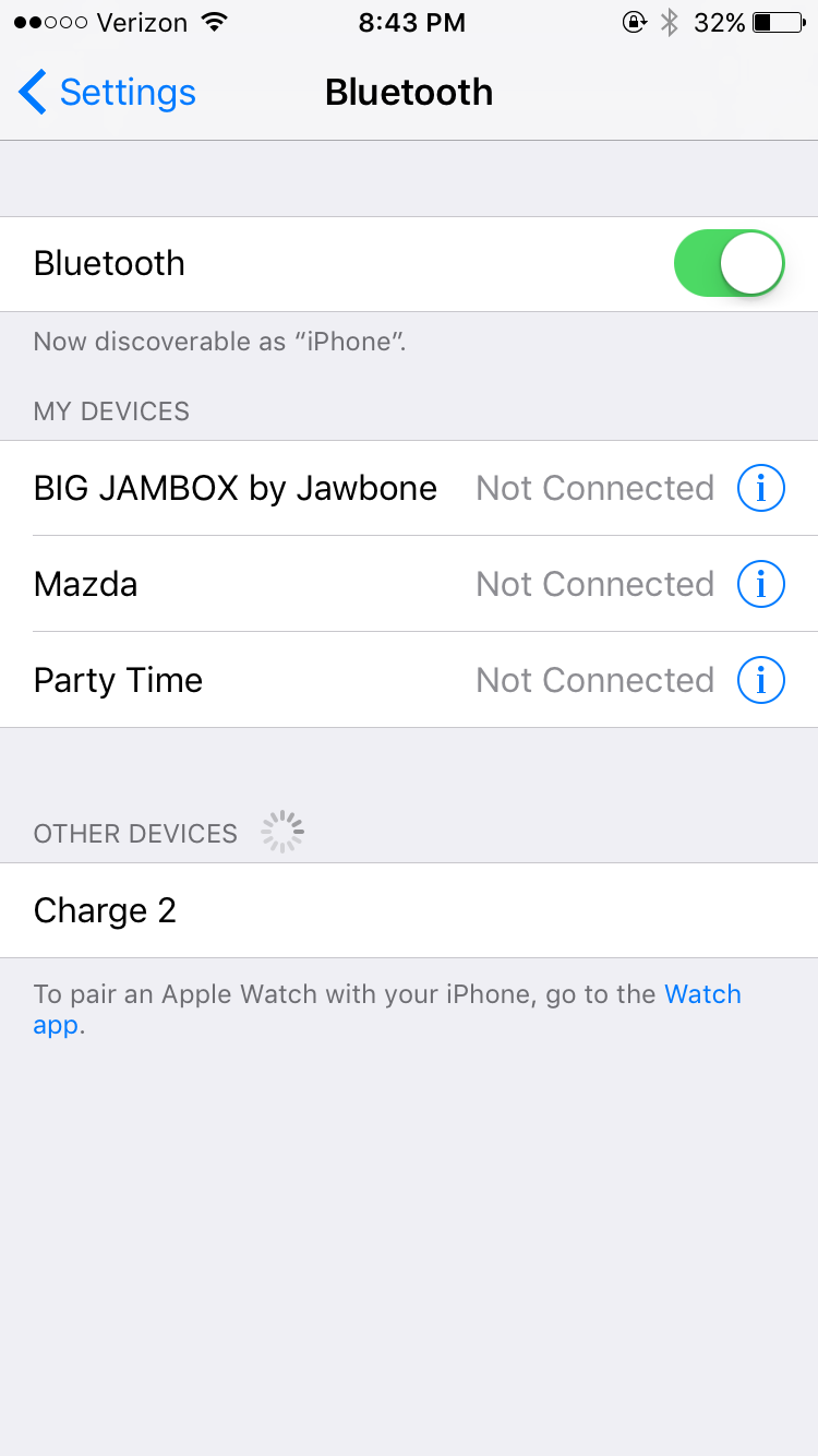 connect fitbit to bluetooth iphone
