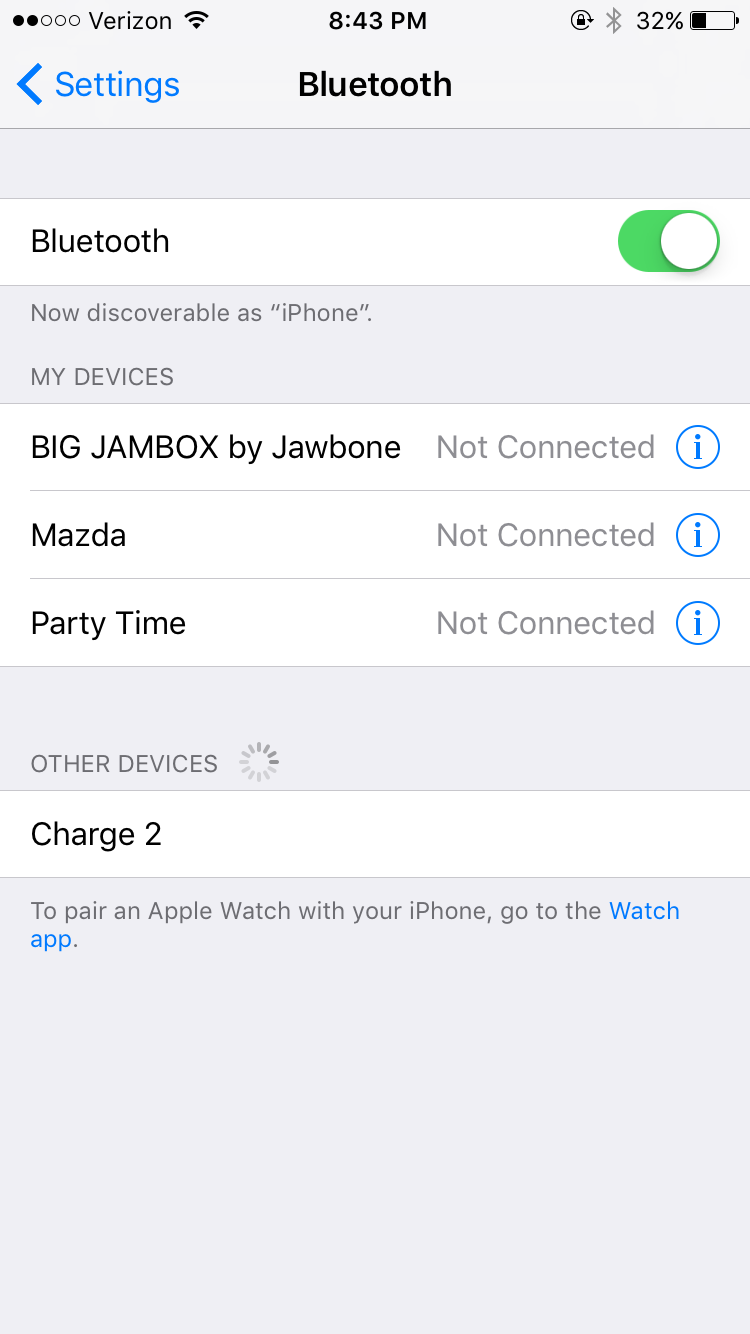 connect fitbit to iphone bluetooth