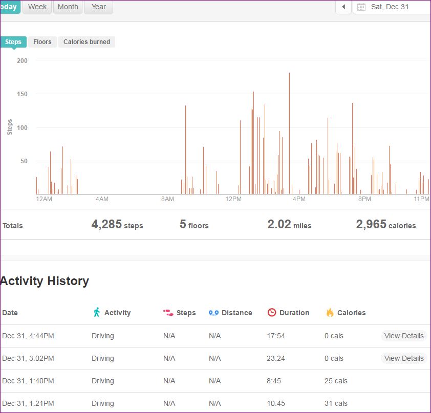 fitbit counting too many steps
