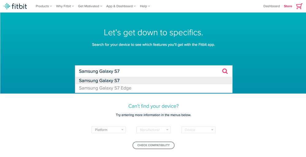 is galaxy s7 compatible with fitbit versa