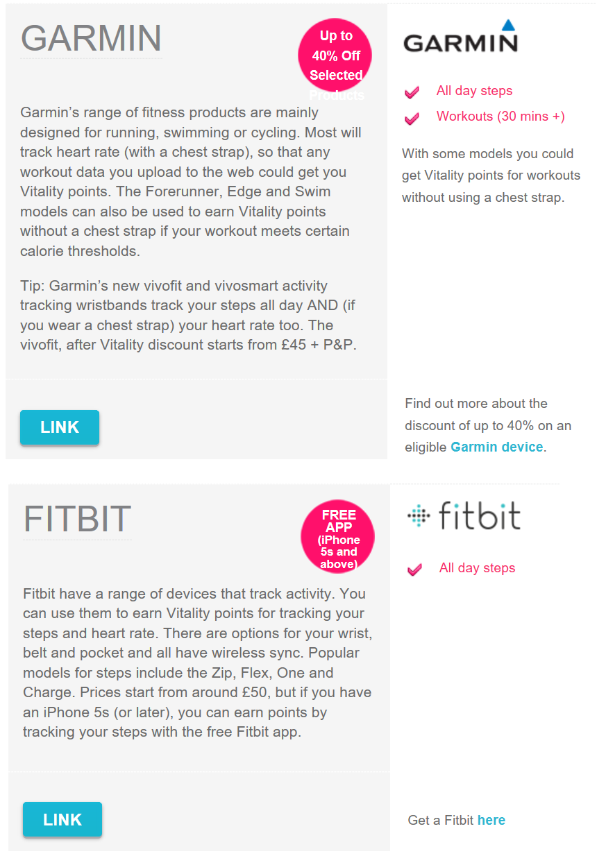 link fitbit to vitality