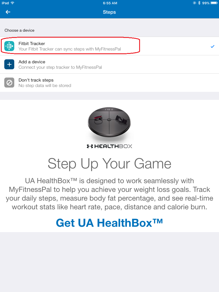 fitbit connect to myfitnesspal