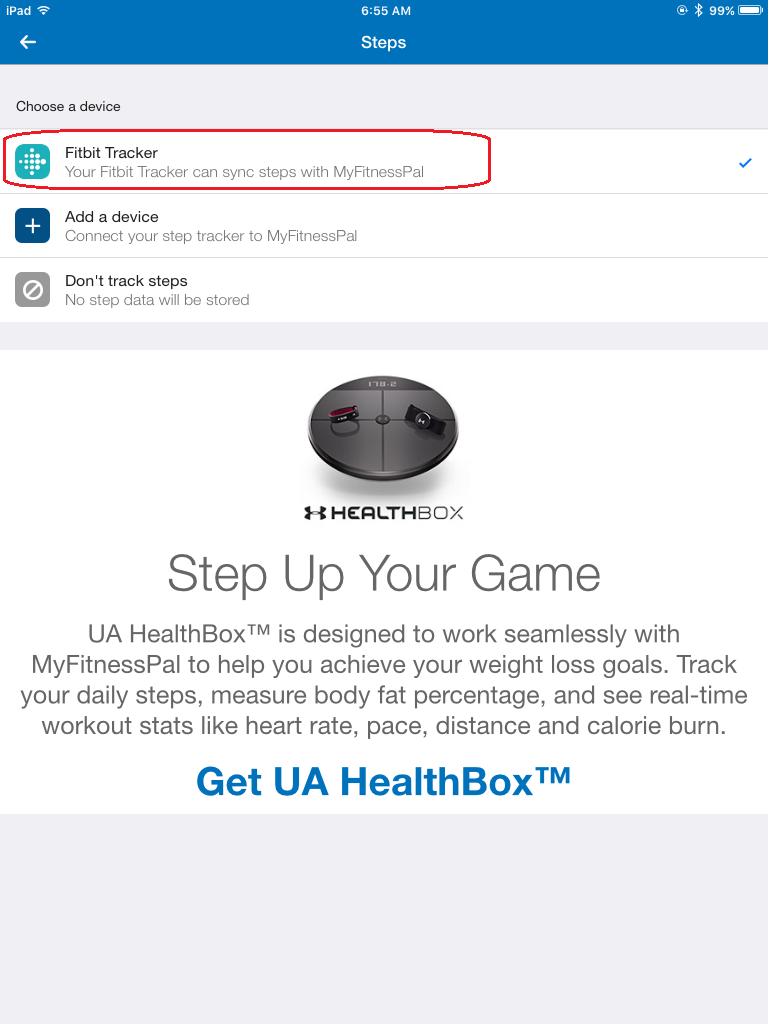 link myfitnesspal to fitbit app