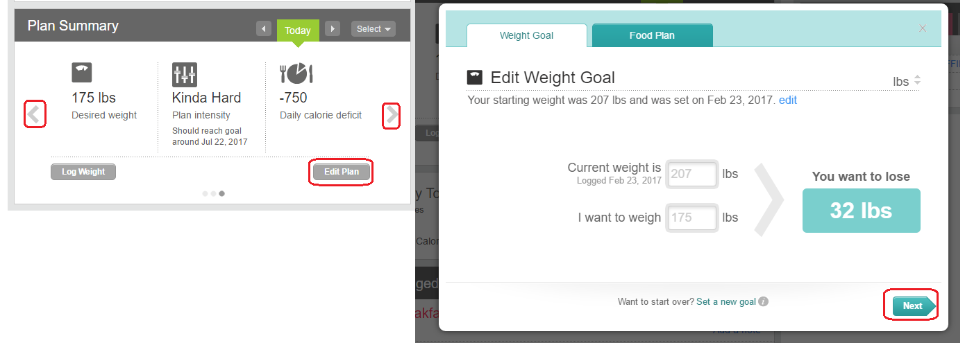 fitbit calorie target