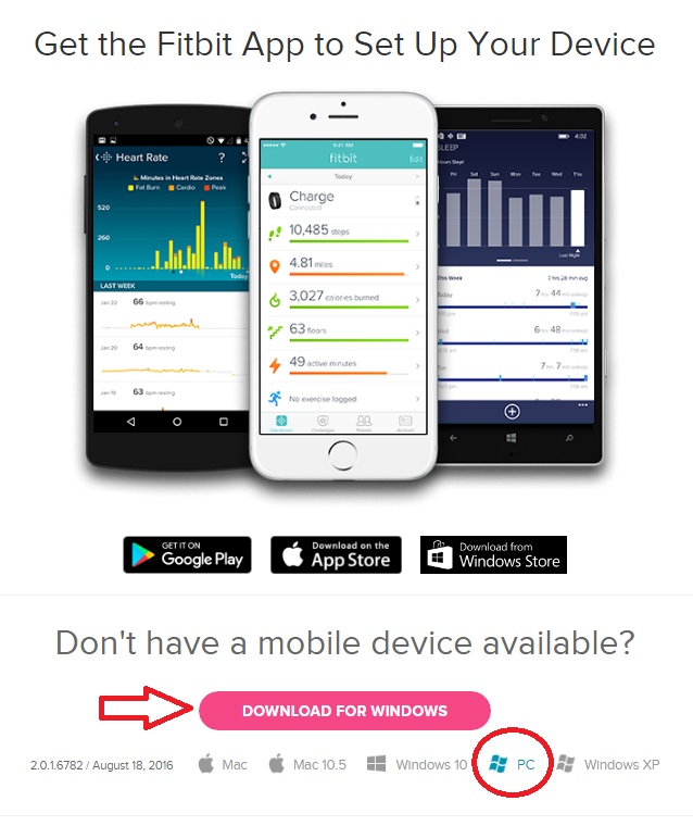 fitbit app download for pc