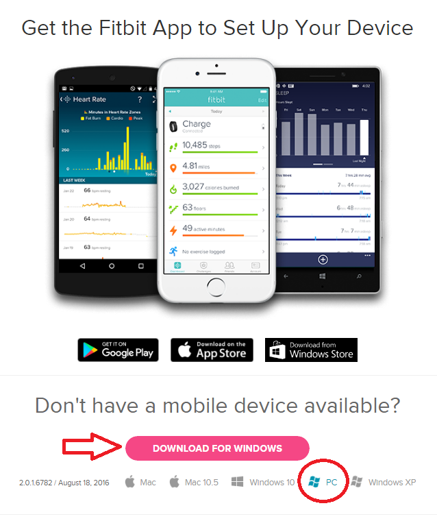 fitbit pc app windows 10 - Main Image