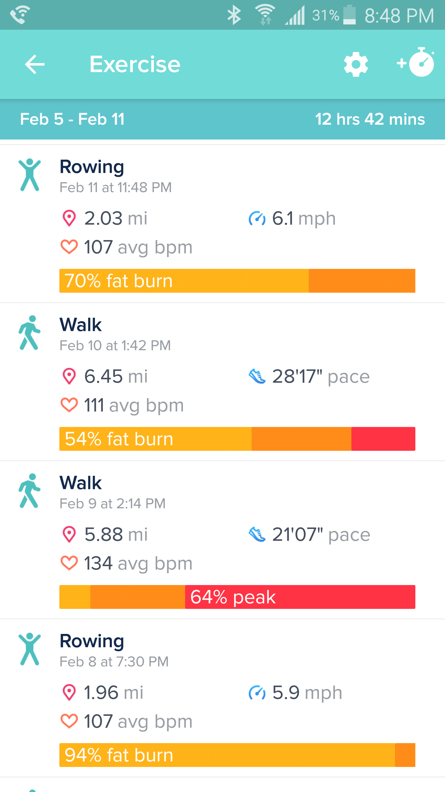 fitbit rowing