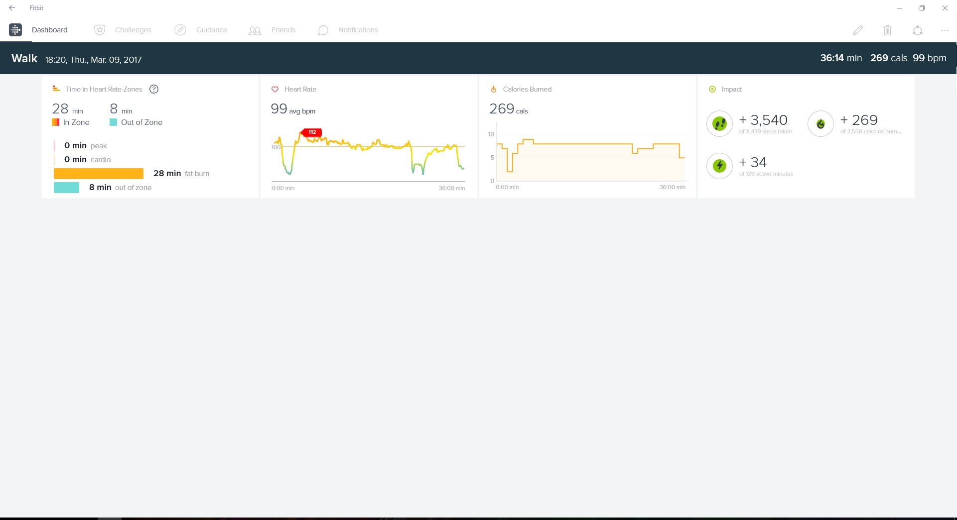 Fitbit track online walk