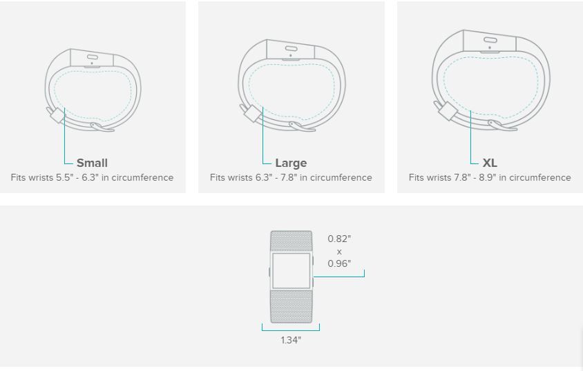 fitbit wrist size