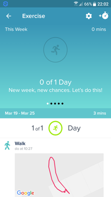and my excercise screen after synchronising... to me it's an app issue