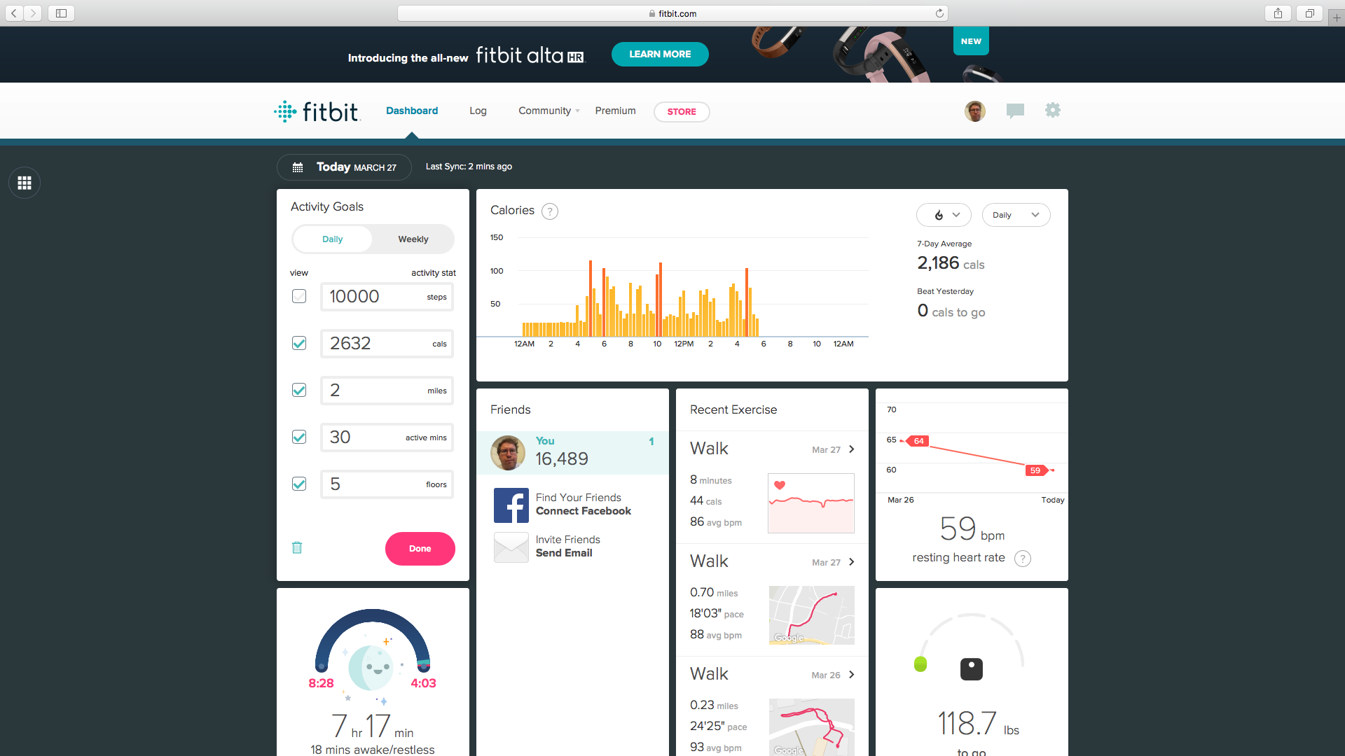 how to set a step goal on fitbit