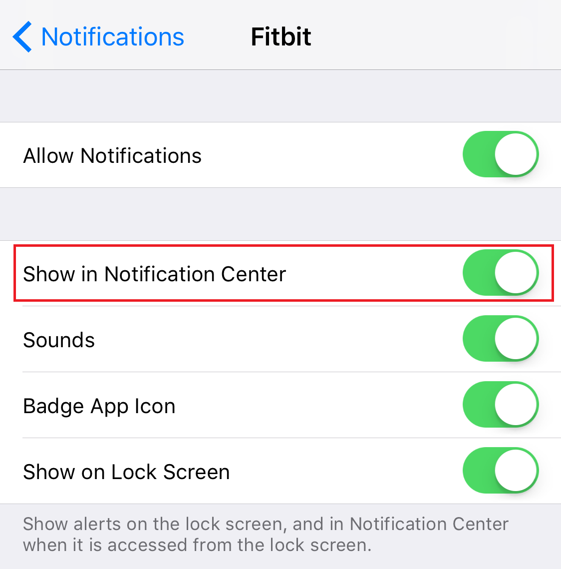 Unable to delete IOS Fitbit app notifications on i