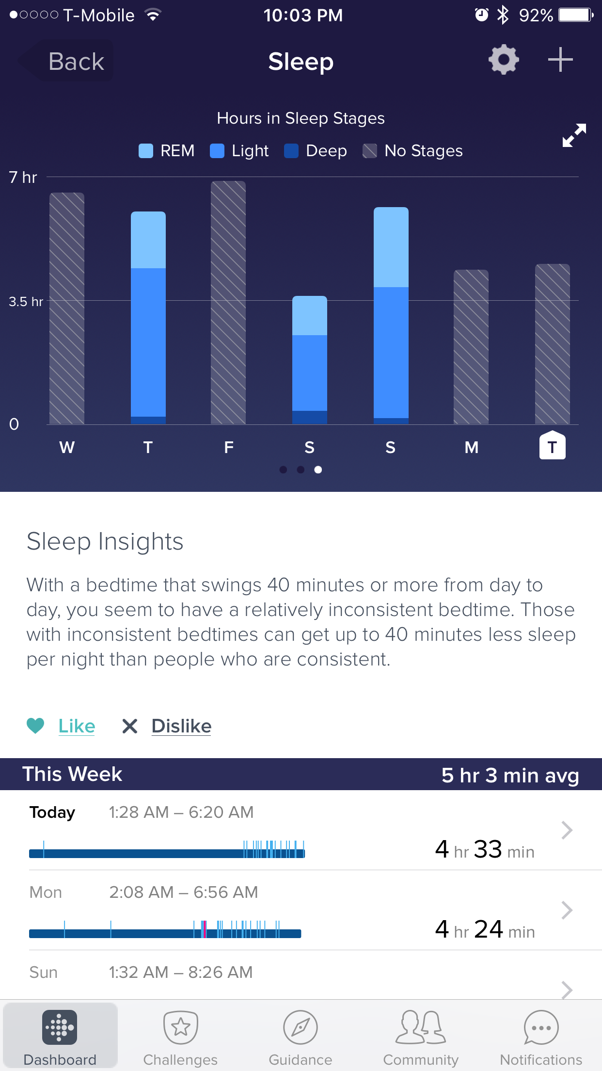 fitbit not showing sleep stages