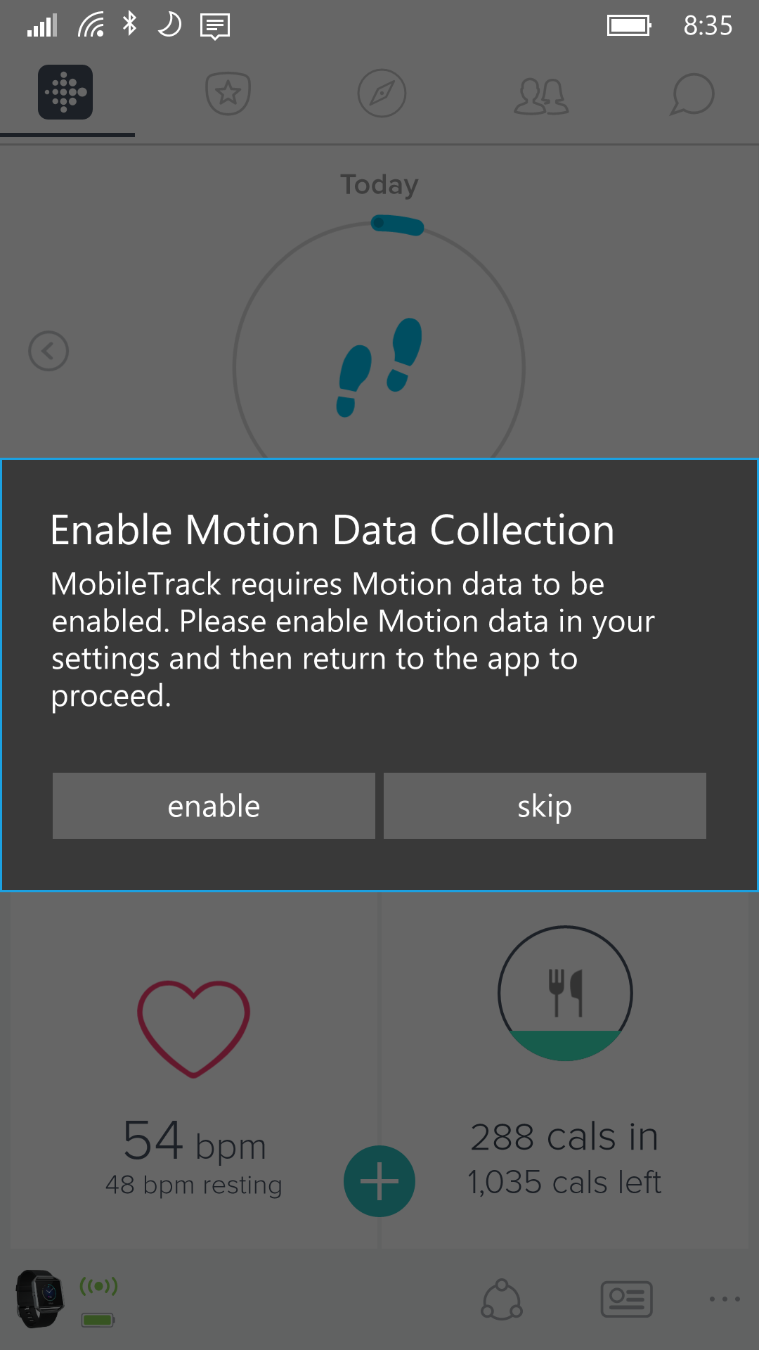 Enable Motion Data Collection Fitbit Community