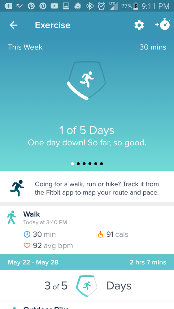 Plus a 30 minute walk was auto recorded