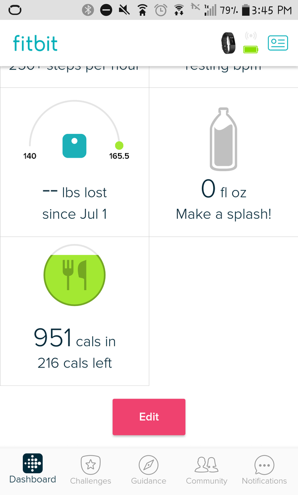 fitbit app calories