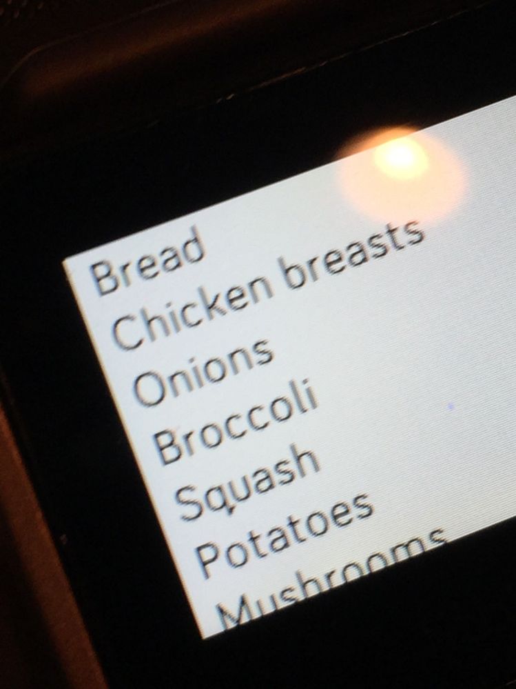 Grocery List sent to Blaze
